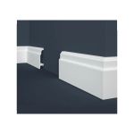 Fußbodenleiste | Polystyrol | 24.5 x 108 x 2000 mm | Weiß | Sockelleiste | Schlagfest | Hamburger Profil | Wasserbeständig | Leichte Montage | 10