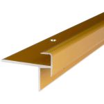Proviston - Laminat-Treppenkante | Aluminium eloxiert | Goldfarbig | Breite 10 mm | Höhe 8.5 mm | Länge 1000 mm | Gebohrt | Treppenkantenprofil |