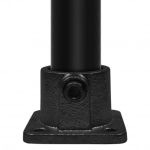Rohrverbinder | Quadratische Fußplatte  - Typ 11A - 21,3 mm (Schwarz) | Temperguss | KLEMP