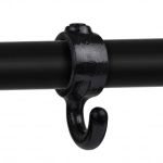 Rohrverbinder | Stellring mit Haken. Haken 90° schmal - Typ 64D - 42,4 mm (Schwarz) | Temperguss | KLEMP