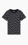 Baumwoll-T-Shirt für Jungen mit Logo-Schriftzug im Allover-Print