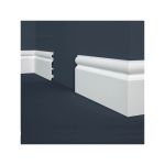 Fußbodenleiste | Polystyrol | 15 x 120 x 2000 mm | Weiß | Sockelleiste | Schlagfest | Hamburger Profil | Wasserbeständig | Leichte Montage | 10 Meter