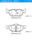 ATE Bremsbeläge Hinten (13.0460-7217.2) für BMW 3 1 X1 | Scheibenbremsbelagsatz,