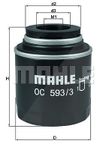 MAHLE ORIGINAL Ölfilter OC 593/3 Motorölfilter,Filter für Öl VW,AUDI,SKODA,TOURAN (1T1, 1T2),Passat Variant (3C5),GOLF VI (5K1)