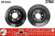 TRW Bremsscheiben belüftet Hinten Rechts Links für 1 BMW 3 4 2