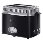 Retro Classic Noir Kompakt-Toaster Schwarz-Edelstahl | Langschlitztoaster | Retro-Design | Lift and Look-Funktion | 1300 Watt | 6 Bräunungsstufen | Schwarz