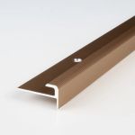 Proviston - Einfassprofil | Aluminium eloxiert | Bronze Hell | Breite 28 mm | Höhe 5 mm | Länge 2700 mm | Gebohrt | Abschlussprofil | Einschubprofil