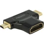 HDMI-A Buchse > HDMI-Mini C + HDMI-Micro D Stecker, Adapter