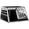 PETSTUFF® Alu Hundetransportbox 2-türig mit Trennwand Rückwa