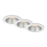 LED Einbauleuchten-Set, Ø9,5 cm, 3x LED, 4,9 W, 480 lm, weiß-silber
