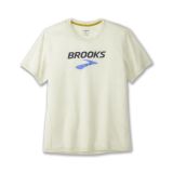 Brooks Distance Kurzarm T-shirt Cremeweiß, Größe M