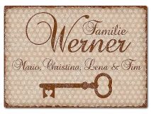 Farbiges Aluschild mit Polka Dots und Wunschtext A4 Polka Dots cappuccino
