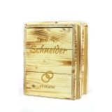 Holzkiste mit Lasergravur