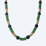 Collier Apatit, Jade, Süßwasserzuchtperle