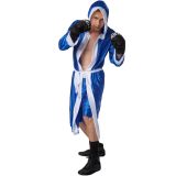 Herrenkostüm Boxer - blau/weiß, XXL