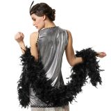 Flauschige Federboa - schwarz