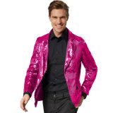 Pailletten-Jackett Herren - pink, XL