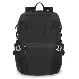Piquadro PQ-Modular Laptoprucksack 15,6  aus rezykliertem antiviralen-Stoff und Diebstahlsicherung Schwarz