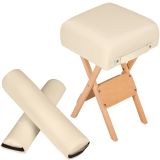 Hocker mit 2 Lagerungsrollen - beige