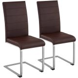 Schwingstühle, Kunstleder - cappuccino, 2er Set