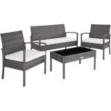 Rattan Sitzgruppe Sparta 3+1 - grau