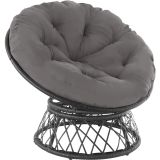 Rattansessel Gargano drehbar - schwarz
