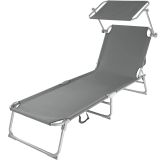 Gartenliege 4-stufig - grau