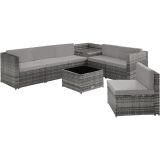 Rattan Lounge Verona - grau