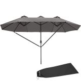Sonnenschirm Silia 460x270cm mit 3 Winddächern - grau