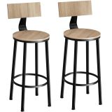 2 Barhocker Poole - Industrial Holz hell, Eiche Sonoma