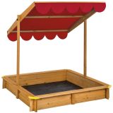 Sandkasten Emilia mit verstellbarem Dach 120x120x120cm - rot