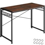 Schreibtisch Paterson klappbar 102x51x77cm - Industrial Holz dunkel, rustikal