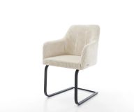 Schwingstuhl Greg-Flex Cord Beige Freischwinger flach Schwarz