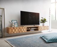 Lowboard Fevo 240 cm Akazie Natur 4 Türen schwebend