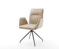 Drehstuhl Vinja-Flex Beige Vintage Kreuzgestell konisch Schwarz 180° drehbar