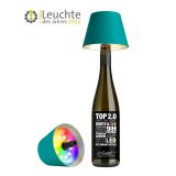 Sompex TOP 2.0 Akku-Flaschenleuchte - Lampenschirm für Bottles - türkis - Ø 12,5 cm - Höhe: 11 cm