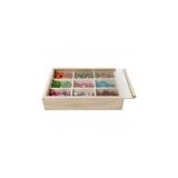 Holz Aufbewahrungsbox für Knöpfe 17x13x3,5cm