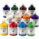 Acrylfarbe, Mattglänzend, Standard-Farben, 12x500ml/ 1 Pck