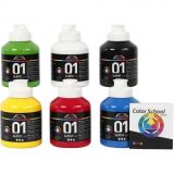 A-Color Acrylfarbe 6 sortiert Farben 01 Glänzend 500ml - 6 Stück