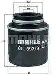 MAHLE ORIGINAL Ölfilter OC 593/3 Motorölfilter,Filter für Öl VW,AUDI,SKODA,TOURAN (1T1, 1T2),Passat Variant (3C5),GOLF VI (5K1)