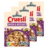Quaker - Cruesli Rosinen & Haselnuss - 3x 450g