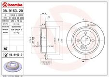 BREMBO Bremsscheibe 08.9163.21 Bremsscheiben,Scheibenbremsen MINI,Schrägheck (R56),Schrägheck (R50, R53),Clubman (R55),Cabrio (R52),Cabrio (R57)