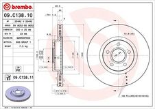BREMBO Bremsscheibe 09.C138.11 Bremsscheiben,Scheibenbremsen VOLVO,V50 (545),V40 Schrägheck (525, 526),C30 (533),S40 II (544),C70 II Cabrio (542)