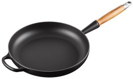 Le Creuset Bratpfanne mit Holzgriff Signature Gusseisen Schwarz 28 cm
