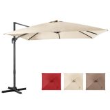 Costway Sonnenschirm mit 3 Neigungseinstellungen für Gärten Terrassen Cafés 300 x 300 x 273 cm Beige
