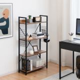 Costway Industrielles 4-stufiges Bücherregal multifunktionales Lagerregal mit Anti-Kipp-Vorrichtung