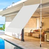 Costway Teleskop-Markise Sonnenschutz UV-abweisende wasserdichte Markise 150 x 120 cm Beige