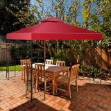 Costway Ersatz-Oberabdeckung 300 x 300 cm Terrassenüberdachung für Doppelstöckigen Pavillon Wein