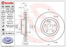 BREMBO Bremsscheibe 09.9825.21 Bremsscheiben,Scheibenbremsen MERCEDES-BENZ,E-Klasse Limousine (W211),E-Klasse T-modell (S211),GLK (X204),CLS (C219)