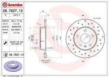 BREMBO Bremsscheibe 08.7627.1X Bremsscheiben,Scheibenbremsen OPEL,CHEVROLET,VAUXHALL,Corsa C Schrägheck (X01),ZAFIRA B (A05),Meriva A (X03)